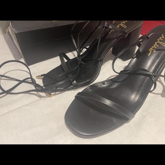 Lulus black tie up heels - Picture 2 of 3